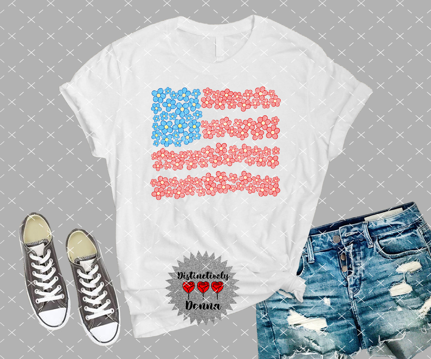 FLOWER AMERICAN FLAG
